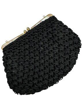 Vintage Evening Bag Purse Clutch Black 1950s ARTEL Mother of Pearl *read*